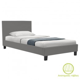 Single bed Nevil pakoworld pu grey matte 100x200cm
