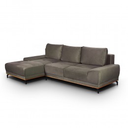 NATURA SOFA BED CORNER LEFT CHENILLE TAUPE E1 EU