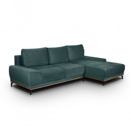 NATURA SOFA BED CORNER RIGHT EASY CLEAN FABRIC DUSTY PETROL E1 EU