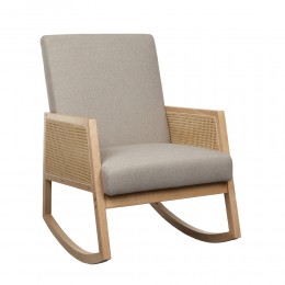 AMMOS ARMCHAIR FABRIC WHITE SOLID WOOD RUBBERWOOD NATURAL PRC