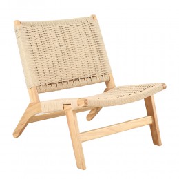OMA ARMCHAIR SOLID WOOD RUBBERWOOD NATURAL WATER ROPE PRC