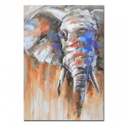 ELEFANT IN COLOR PAINTING CANVAS MULTICOLOR WOOD 9