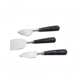 MARMO CHEESE SERVING SET 3PCS STEEL/MARBLE BLACK