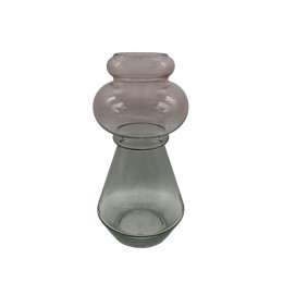 FORME VASE GLASS CLEAR PINK/GREEN D13,5xH27,5cm