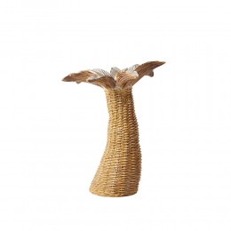 GINKO 2 CANDLE HOLDER POLYRESIN NATURAL 17x15,5xH2