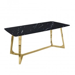 ASIA TABLE MARBLE BLACK STAINLESS STEEL GOLD PRC