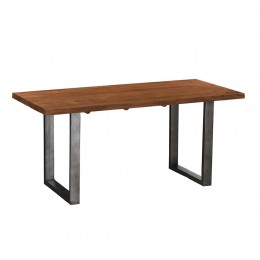 PUZZLE 160 TABLE SOLID WOOD ACACIA WALNUT METAL BLACK IN