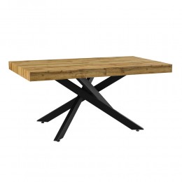 KIMONO TABLE EXTENDABLE MDF WITH PAPER VENEER NATURAL METAL BLACK PRC