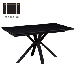 GRADA TABLE EXTENDABLE SINTERED STONE BLACK WITH MARBLE PATTERN METAL BLACK PRC