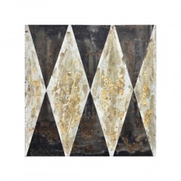CRUTH 1 PAINTING BROWN/BEIGE/GOLD 80x80xH3cm