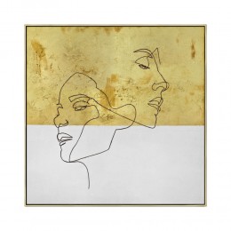 EGO PAINTING CANVAS WITH GOLD FRAME 80x80xH4,5cm