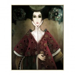 EAST LADY 1 PAINTING CANVAS WITH GOLD FRAME MULTIC