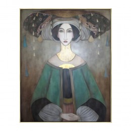 EAST LADY 2 PAINTING CANVAS WITH GOLD FRAME MULTIC