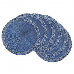 REEF PLACE MAT COTTON POLYESTER BLUE D30cm IN