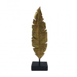 ARADA DECO LEAF POLYRESIN GOLD BLACK 8,2x5xH30cm P