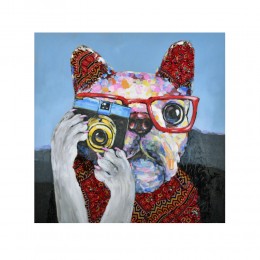 IMBA DOG 1 PAINTING CANVAS MULTICOLOR 100x100xH3cm