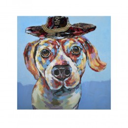 IMBA DOG 4 PAINTING CANVAS MULTICOLOR 100x100xH3cm