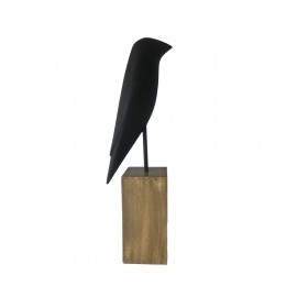 ONEN DECO BIRD POLYRESIN BLACK NATURAL 16x9xH42cm 