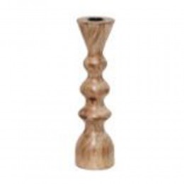 ABAD CANDLE HOLDER WOOD MANGO NATURAL D8xH20cm IN