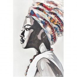 PERFIL PAINTING CANVAS MULTICOLOR WOOD FRAME BLACK
