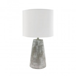 CIMENT CONE LAMP TABLE CERAMIC FABRIC GREY WHITE W