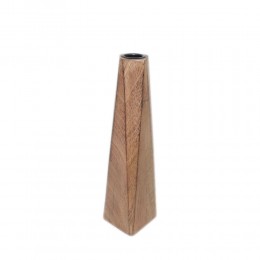 TRIGONAL CANDLE HOLDER WOOD NATURAL D6,5xH25cm IN