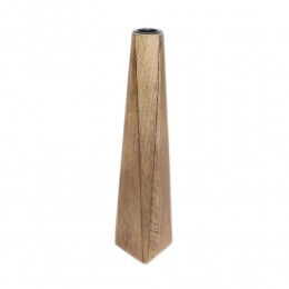 TRIGONAL CANDLE HOLDER WOOD NATURAL D6,5xH31cm IN