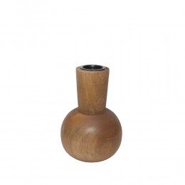 SCANDI CANDLE HOLDER WOOD NATURAL D7,5xH11cm IN