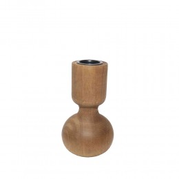 SCANDI CANDLE HOLDER WOOD NATURAL D6,5xH11cm IN