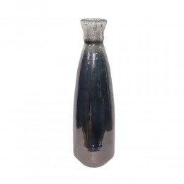 AMONG VASE GLASS GREY D18xH56cm IN