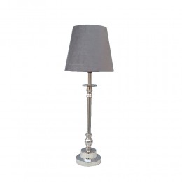 HELGE LAMP TABLE 11x11x51 ALUMINIUM SILVER VELVET GREY