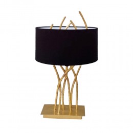 ZOTIC LAMP TABLE 15x15x55 METAL GOLD VELVET BLACK