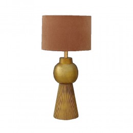 ESFERA LAMP TABLE 12x12x50 ALUMINIUM GOLD VELVET CAMEL