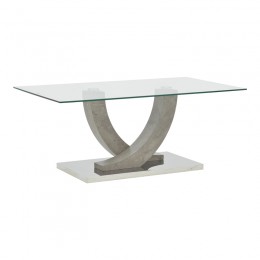 Table Kasmora pakoworld grey wood-glass 110x60x45cm