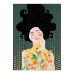 BOTANICAL LADY A PAINTING CANVAS MULTICOLOR WOOD F