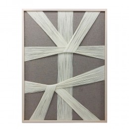 MADE OF ART A PAINTING WOOD GREY WHITE YARN FRAME 