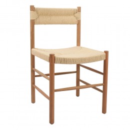CABO CHAIR WOOD RUBBERWOOD NATURAL ROPE PRC