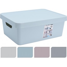 BOX WITH STORAGE LID PLASTIC IN 4 COLORS 13x37cm 030000820