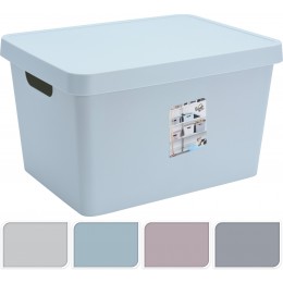 BOX WITH STORAGE LID PLASTIC IN 4 COLORS 28x37x14cm 030000830