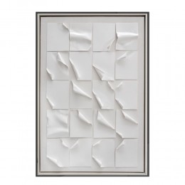 WHITE PAGES PAINTING CANVAS WHITE FRAME SILVER 80x