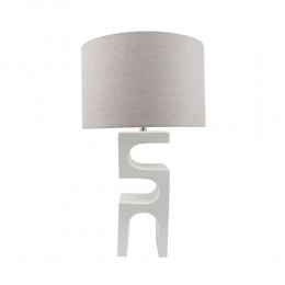 JED LAMP TABLE POLYRESIN LINEN WHITE GREY 58 CE PR