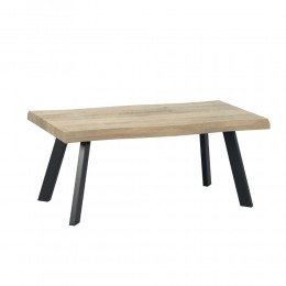 BRICK-URBAN COFFEE TABLE CHIPBOARD WITH MELAMINE CARTA NATURAL BLACK METAL 110x60xH45cm E1 PRC