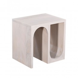 ARCH SIDE TABLE SOLID WOOD MANGO WHITE DECAPE 45x35xH45cm IN