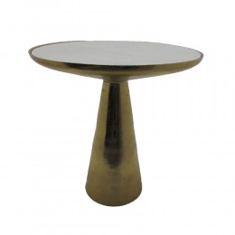 OREN SIDE TABLE ALUMINIUM GOLD WHITE STONE 45x45xH47,75cm IN