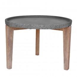 ORRIN COFFEE TABLE ANTHRACITE NATURAL WOOD 73x73xH48cm PRC