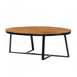 OVO COFFEE TABLE WOOD ACACIA WALNUT METAL BLACK 121x71xH44cm IN