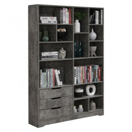 Bookcase Lucinda pakoworld gray oak 120x29.8x180.5cm