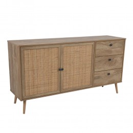 Ammos Buffet 3Drawers 150x39xH79cm Natural with Rattan