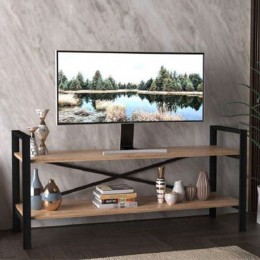SMART TV STAND SHELF MELAMINE SONOMA BLACK METAL 120x35xH60cm E1 TR