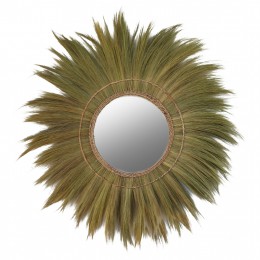 MIRROR ROUND WITH BANANA BARK FIBER FRAME IN NATURAL COLOR 130x4x130Hcm.HM7734